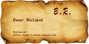 Beer Roland névjegykártya
